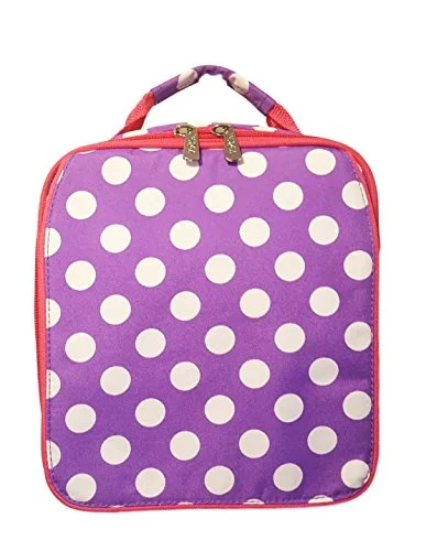 Monogrammed Purple Polka Dot Back To School Lunch Tote