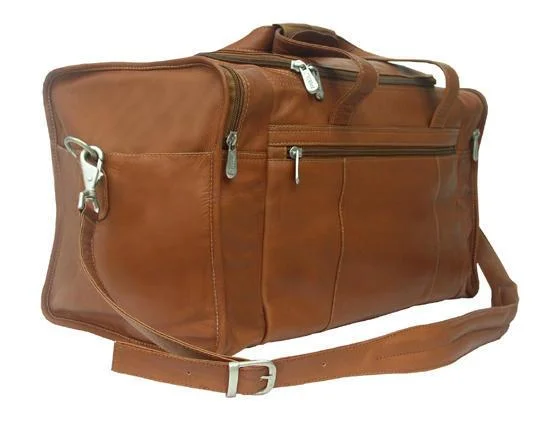 Piel Leather Travel Duffel with Side Pockets