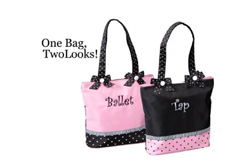 Sassi Designs Ballet & Tap Combo Small Tote Size: Small 11" X 9.5" X 3"