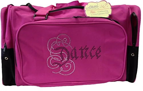 Duffel Bag Idaho rugged-Sassi Designs Caligraphy Bling Dance 22" Hot Pink Duffel Bag