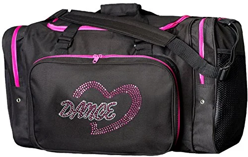 Duffel Bag Arkansas gem-Sassi Designs Dance Heart 22" Black Duffel Bag