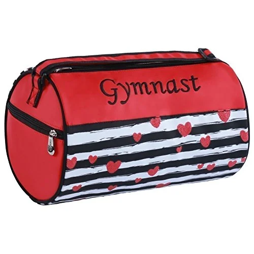 Duffel Bag Iowa fields-Sassi Designs Girls Red "Gymnastic" Fully Lined Small Roll Dance Duffel