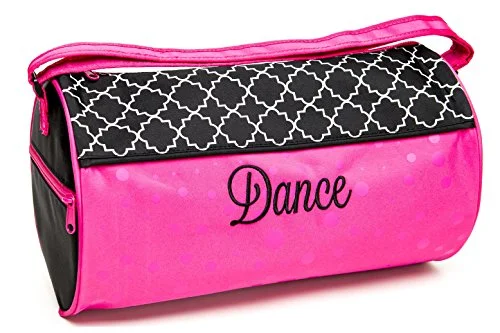 Duffel Bag Kansas flat-Sassi Designs Lattice & Dots Dance Medium Roll Duffel Bag