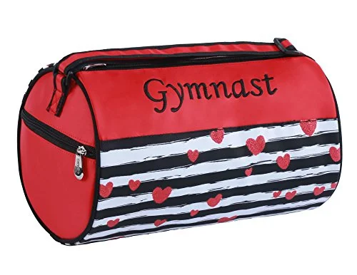 Duffel Bag Wisconsin-Sassi Designs Love To Dance Gymnast Small Roll Duffel Bag Size: Small 7" X 12"