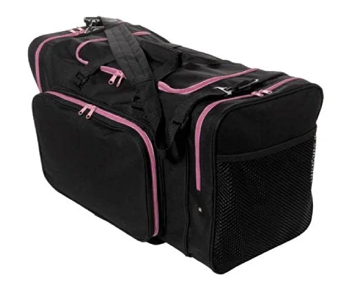 Duffel Bag Missouri river-Sassi Designs Team Black 24" Duffel Bag With Pink Zipper Trim