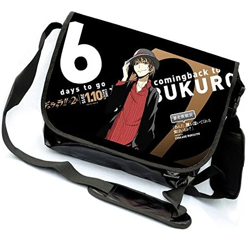 Messenger bag durable straps-Siawasey Durarara!! Anime Izaya Orihara Cartoon Cosplay Messenger Bag Shoulder Bag