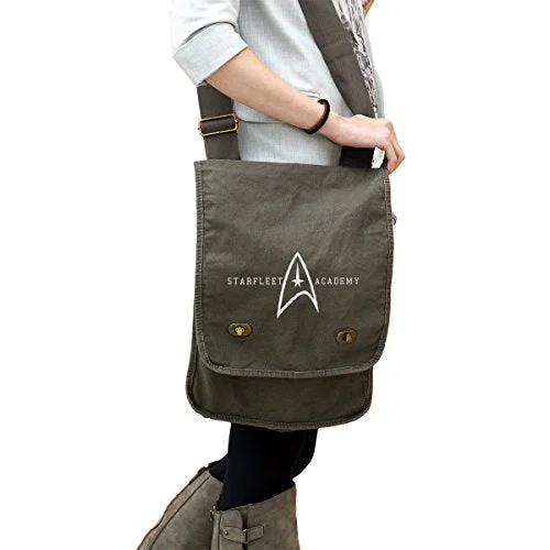 Starfleet Academy Star Trek Inspired 14 Oz. Authentic Pigment-Dyed Canvas Field Bag Tote