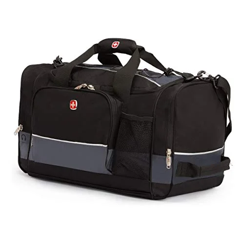 SwissGear 20" Duffel Bag | Gym Bag | Travel Duffle Bags | Men's and Women's - Grey/Black