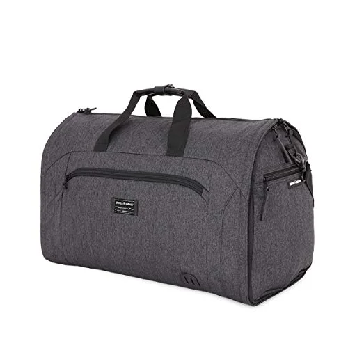 Duffel Bag storage pouch-SwissGear Full-Sized Folding Garment Duffel Bag, Heather Grey, Hanging (23-Inch)