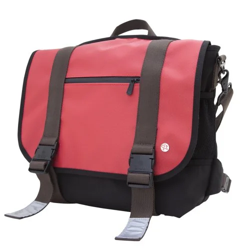 Messenger bag with padded straps-Token Bags Lorimer Matte Vinyl Messenger Bag, Red, One Size