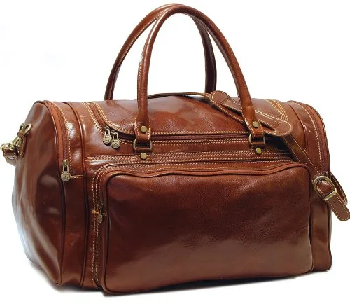 Duffel Bag custom made-Torino 20" Leather Travel Duffel Color: Vecchio Brown