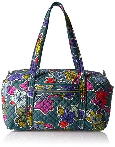 Duffel Bag textured fabric-Vera Bradley Women'S Iconic Small Duffel, Falling Flowers