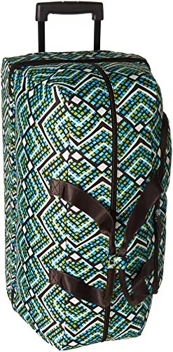 Duffel Bag hardware finish-Vera Bradley Women'S Lighten Up Large Wheeled Duffel, Rain Forest