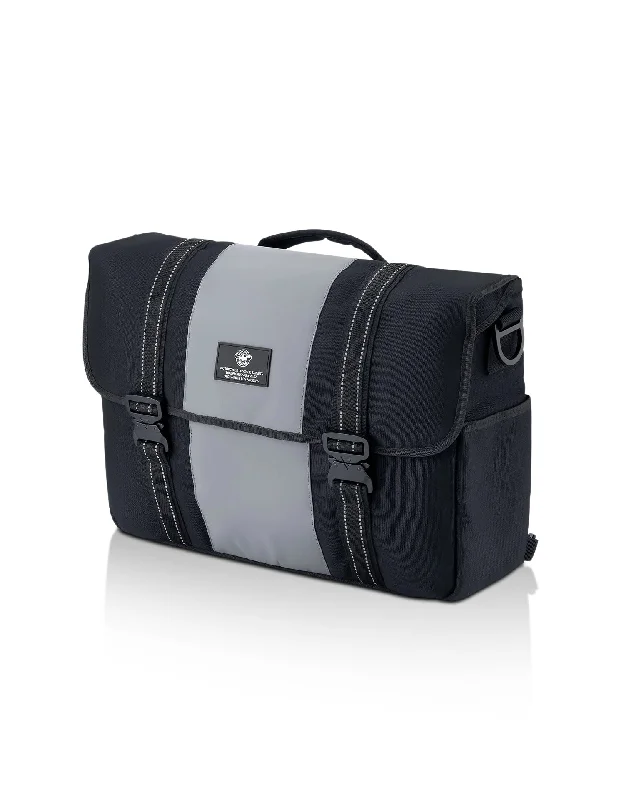 Messenger bag with extra storage-23L - Duo-tone Medium Suzuki Motorcycle Messenger Bag Gray/Black