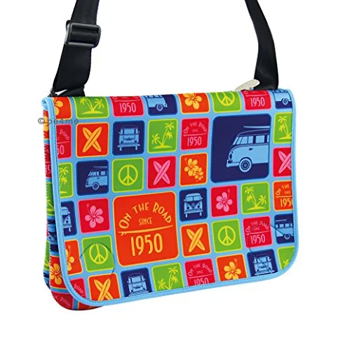 Messenger bag light straps-Vw Collection By Brisa Vw Bus Neoprene Messenger Bag - Multicolor