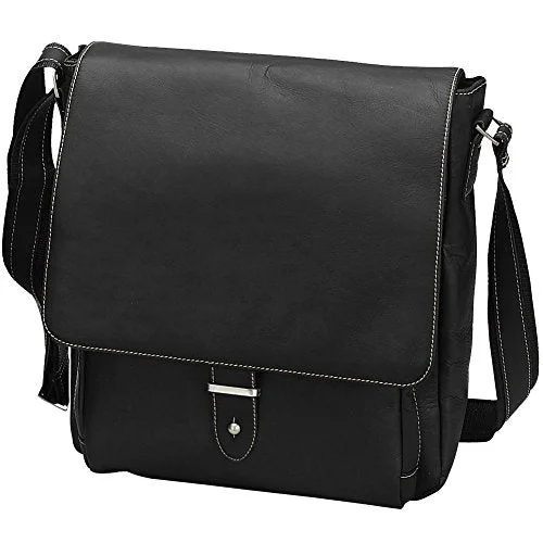 Messenger bag for short getaways-Bellino Columbia Vertical Laptop Messenger, Black