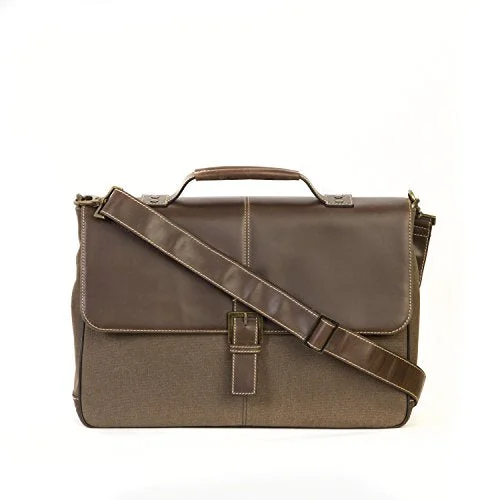 Briefcase with leather trims-Boconi Bryant Lte Leather Brokers Bag, 15" Laptop Briefcase In Brown