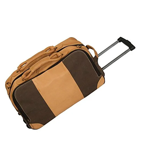 Duffel Bag comic con-Canyon Outback Stilson Canyon 20 Inch Leather And Canvas Rolling Duffel Bag, Brown, One Size