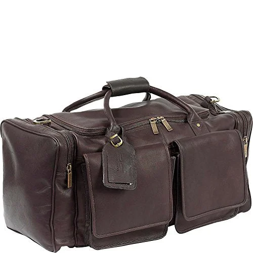 Duffel Bag office commute-Claire Chase Distressed Hampton Leather Duffel Bag In Cafe