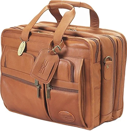 Briefcase for paperwork-Claire Chase Executive Leather Laptop Briefcase X-Wide, Computer Bag In Saddle