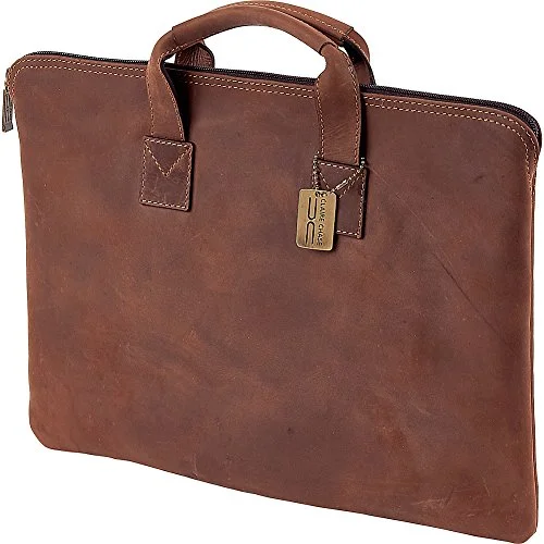 Briefcase for client meetings-Claire Chase Rustic Folio With Handle Briefcase, Rustic Brown, One Size