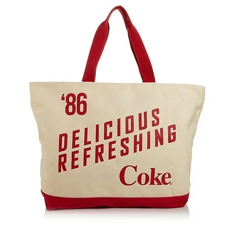 Coca-Cola Oversized Tote Bag With Matching Wristlet ~Delicious & Refreshing