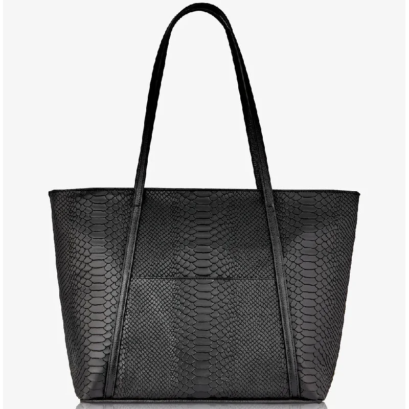 GiGi New York JESSICA ZIPPER TOTE Embossed Python Leather