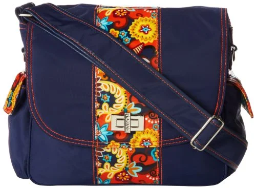 Messenger bag collapsible design-Hadaki Trend Messenger Bag,Navy/Arabesque,One Size