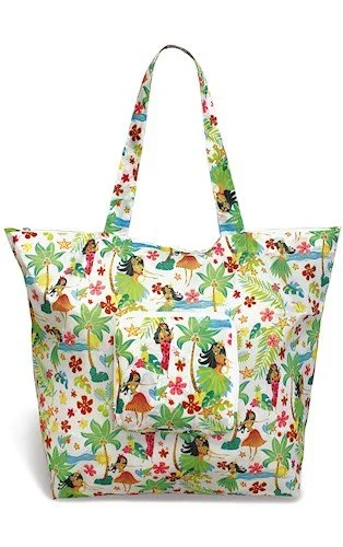 Hawaiian Deluxe Foldable Tote Island Hula Honeys