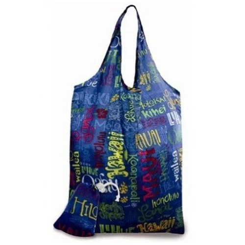 Hawaiian Island Doodles Eco-Foldable Reusable Tote Bag