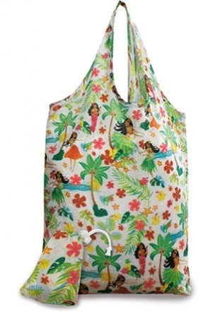 Hawaiian Island Hula Honeys Eco-Foldable Reusable Tote Bag