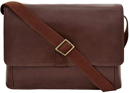 Messenger bag stylish designs-Hidesign Aiden Leather Business Laptop Messenger Cross Body Bag, Brown