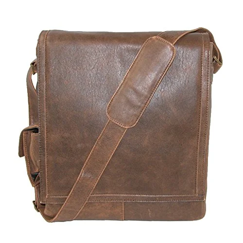 Messenger bag with cushioned grip-Hidesign By Scully Aerosquadron Messenger Laptop Messenger Bag,Antique Brown,One Size