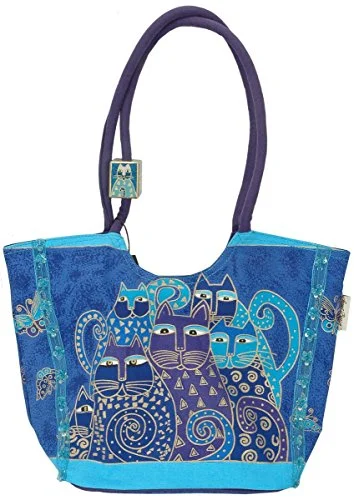 Indigo Cat Scoop Tote By Laurel Burch