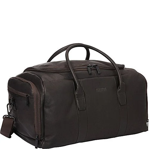 Duffel Bag tablet pocket-Kenneth Cole Reaction Colombian Leather U-Shape Zipper Top Load Duffel Bag, 20", Brown