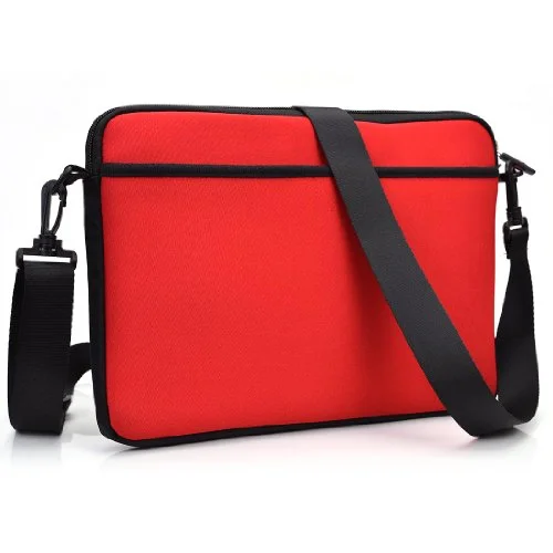 Messenger bag for swift vacations-Kroo Nd13Scr1 13.3" Messenger Style Neoprene Bag Case With Front And Rear Pockets, Red