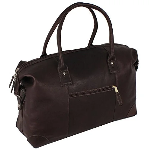 Duffel Bag with wheels-Latico Leathers Denver Duffel Bag, Café, Easy Entry Travel Bag For All Occasions, Adjustable Duffel