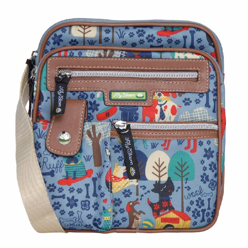 Messenger bag for student gear-Lily Bloom Gigi Cross Body Messenger Bag (WHO LET DOGS OUT)