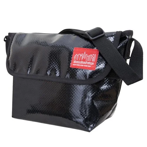 Messenger bag with extra storage-Manhattan Portage Vinyl Ny Messenger Bag, Black