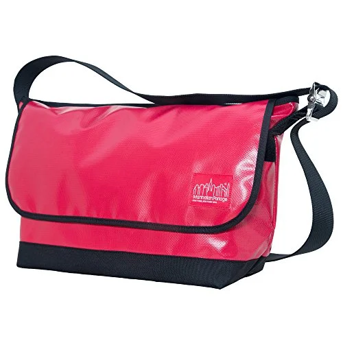 Messenger bag with cushioned strap-Manhattan Portage Vinyl Vintage Messenger Bag Large Ver2, Red, One Size