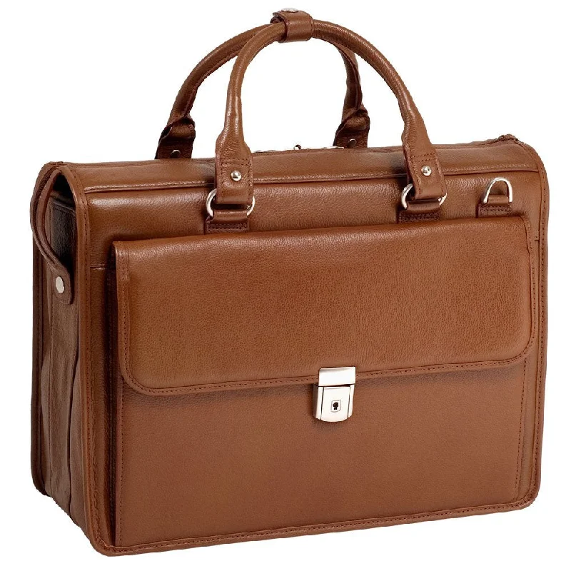 Briefcase with mesh pockets-McKlein USA Gresham 15.6" Leather Litigator Laptop Briefcase