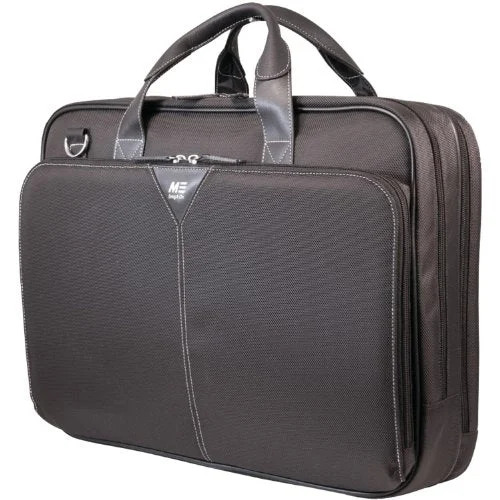 Briefcase with stylish buckles-Mobile Edge 16-Inch Premium Nylon Laptop Briefcase - Black (Mebcnp1)