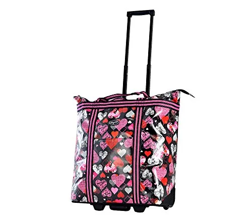 Olympia Usa Cosmopolitan Rolling Shopper Tote (Hearts)