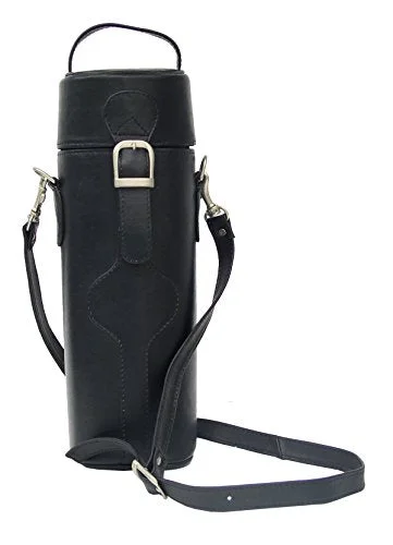 Piel Leather Adventurer Single Deluxe Wine Tote In Black