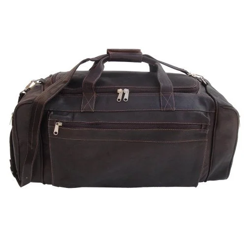 Duffel Bag championship-Piel Leather Large Duffel Bag, Chocolate, One Size