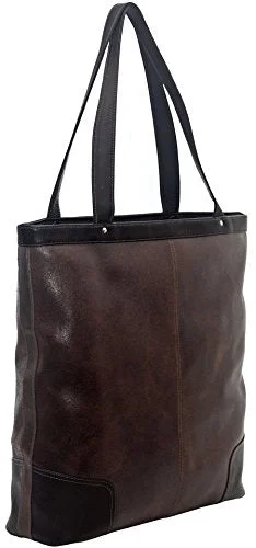 Piel Leather Vintage Vertical Tote, Vintage Brown, One Size