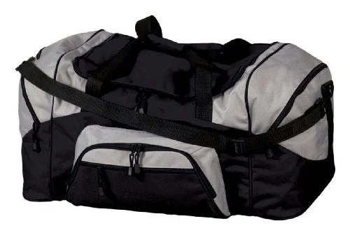 Duffel Bag UAE dunes-Port & Company Color Block Sport Duffel Bag, Black/Grey, One Size. Bg99