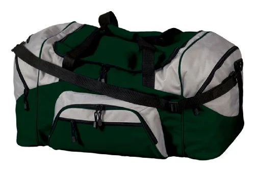 Duffel Bag Jordan desert-Port & Company Color Block Sport Duffel Bag, Hunter/Grey, One Size