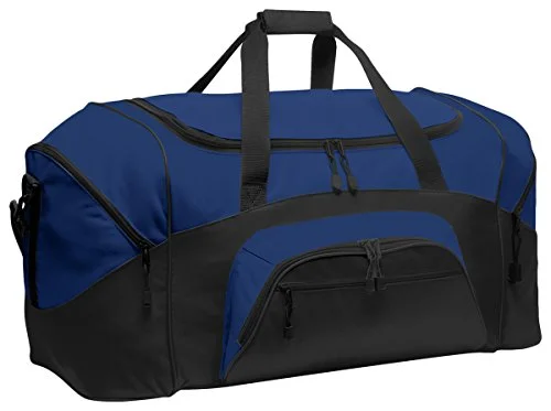 Duffel Bag Lebanon-Port & Company Color Block Sport Zipper Duffel Bag_True Royal/Black_Osfa