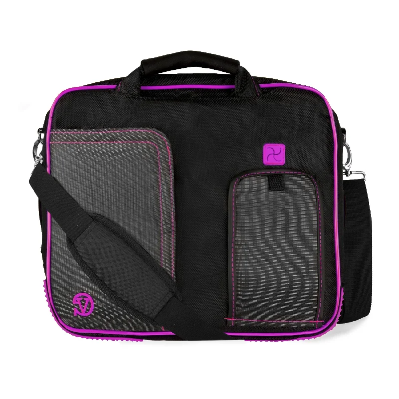 Messenger bag compact straps-Purple Universal 10 to 12 inch Tablet and Laptop Pindar Messenger Carrying Bag